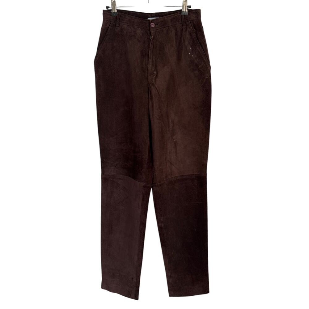 Vintage Liz Claiborne Chocolate‎ Brown High Waisted Suede Pants 2 or 4 90s